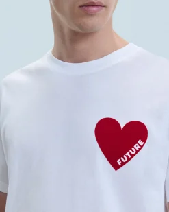 FROM FUTURE T-shirt Col Rond Coeur Blanc Best