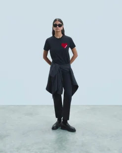 FROM FUTURE T-shirt Col Rond Coeur Noir Shop