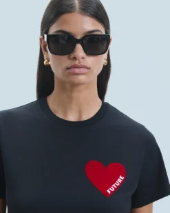 FROM FUTURE T-shirt Col Rond Coeur Blanc Store