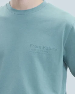 FROM FUTURE T-shirt Col Rond Creative Division WashedGreenAmande Outlet