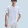 FROM FUTURE T-shirt Col Rond Manches Courtes Blanc Fashion