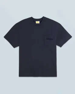 FROM FUTURE T-shirt Col Rond Manches Courtes Navy Cheap
