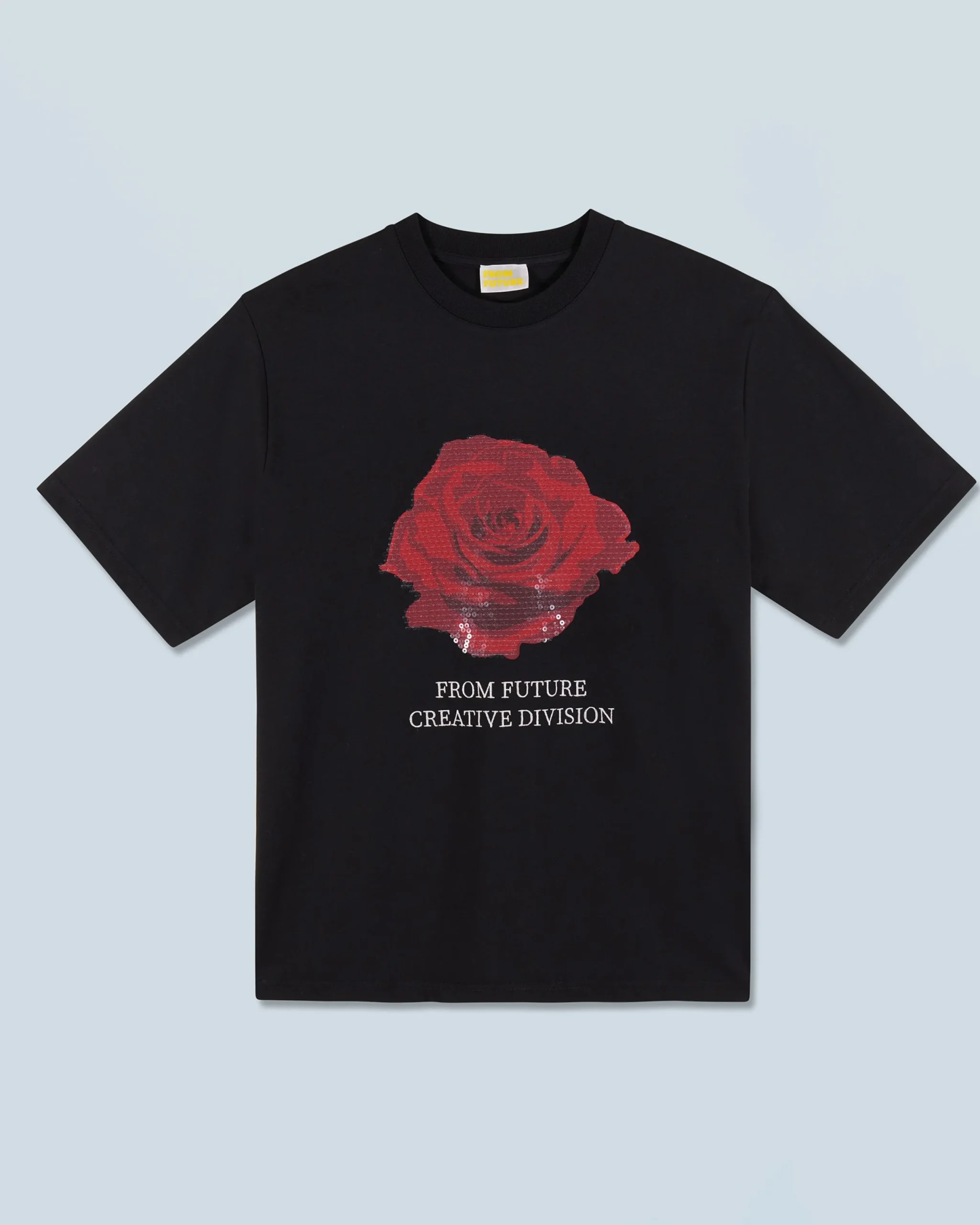 FROM FUTURE T-shirt Col Rond Manches Courtes Rose Noir Shop