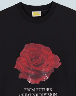 FROM FUTURE T-shirt Col Rond Manches Courtes Rose Noir Shop