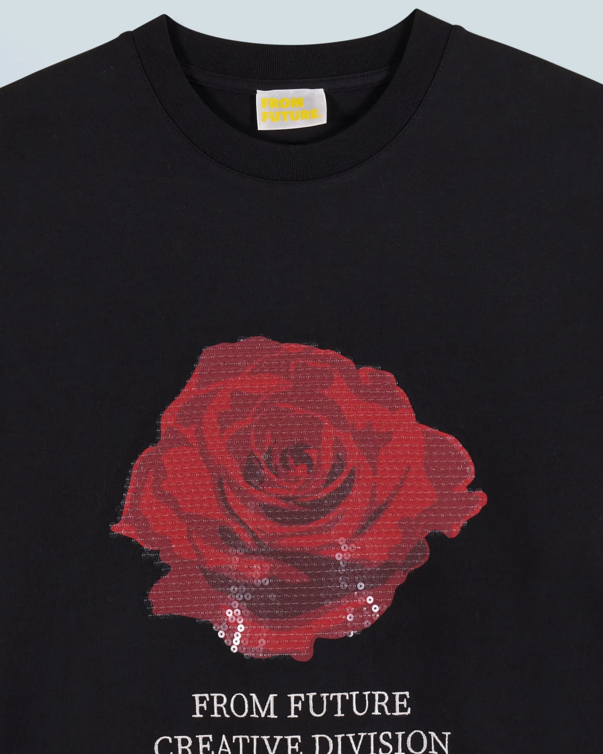 FROM FUTURE T-shirt Col Rond Manches Courtes Rose Noir Shop