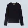 FROM FUTURE T-shirt Col Rond Manches Longues Noir Fashion