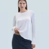 FROM FUTURE T-shirt Col Rond Manches Longues Blanc New