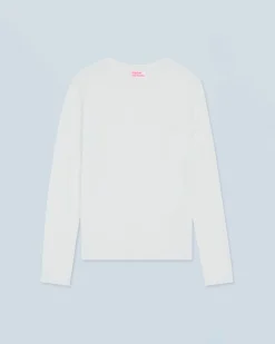 FROM FUTURE T-shirt Col Rond Manches Longues Blanc New