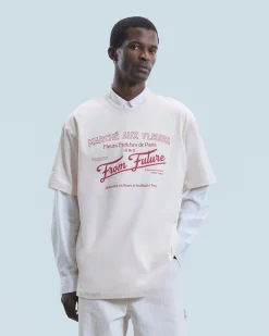 FROM FUTURE T-shirt Col Rond Marché Aux Fleurs Sable Fashion