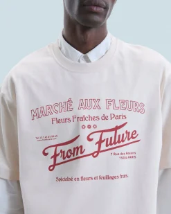 FROM FUTURE T-shirt Col Rond Marché Aux Fleurs Sable Fashion