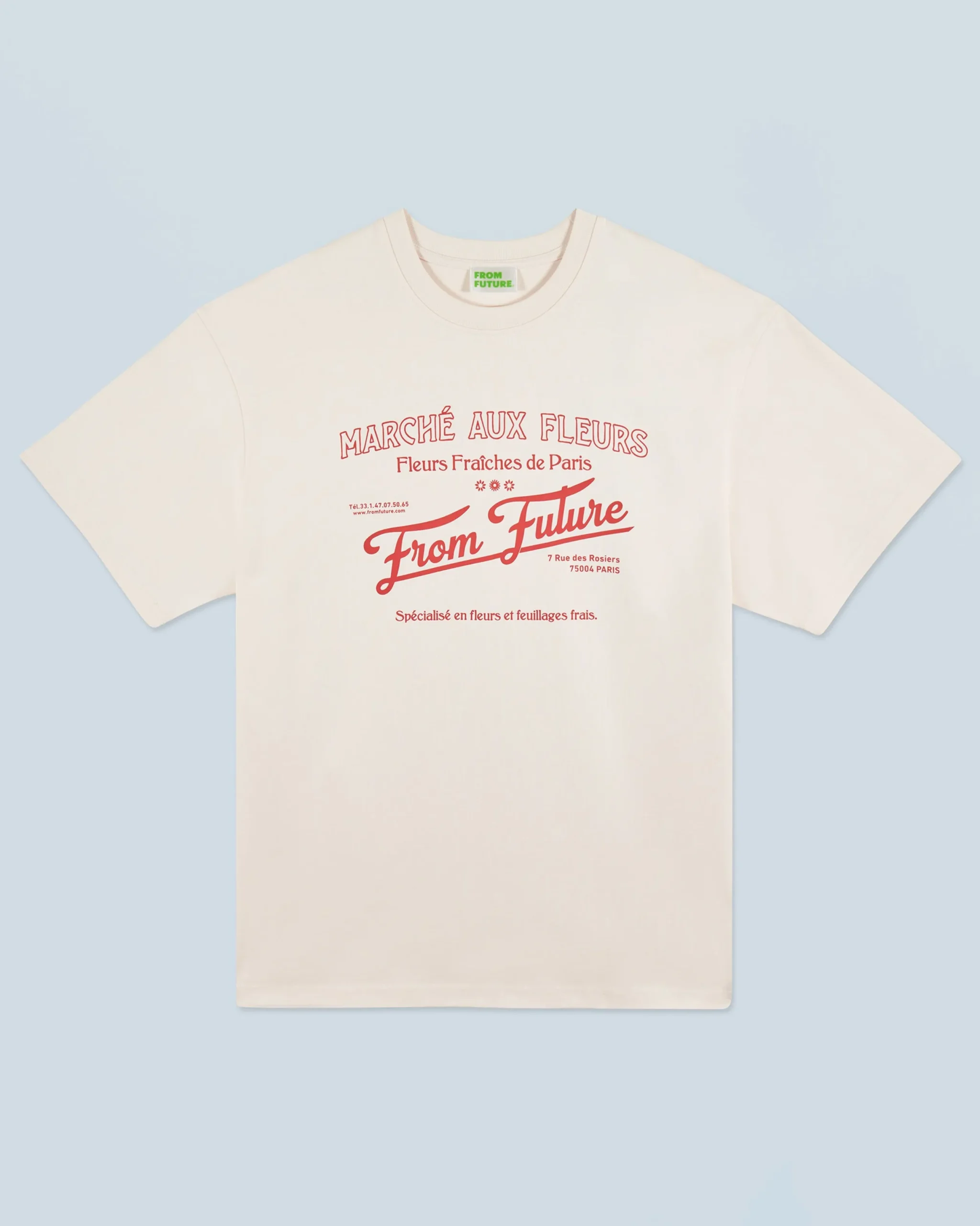 FROM FUTURE T-shirt Col Rond Marché Aux Fleurs Sable Fashion