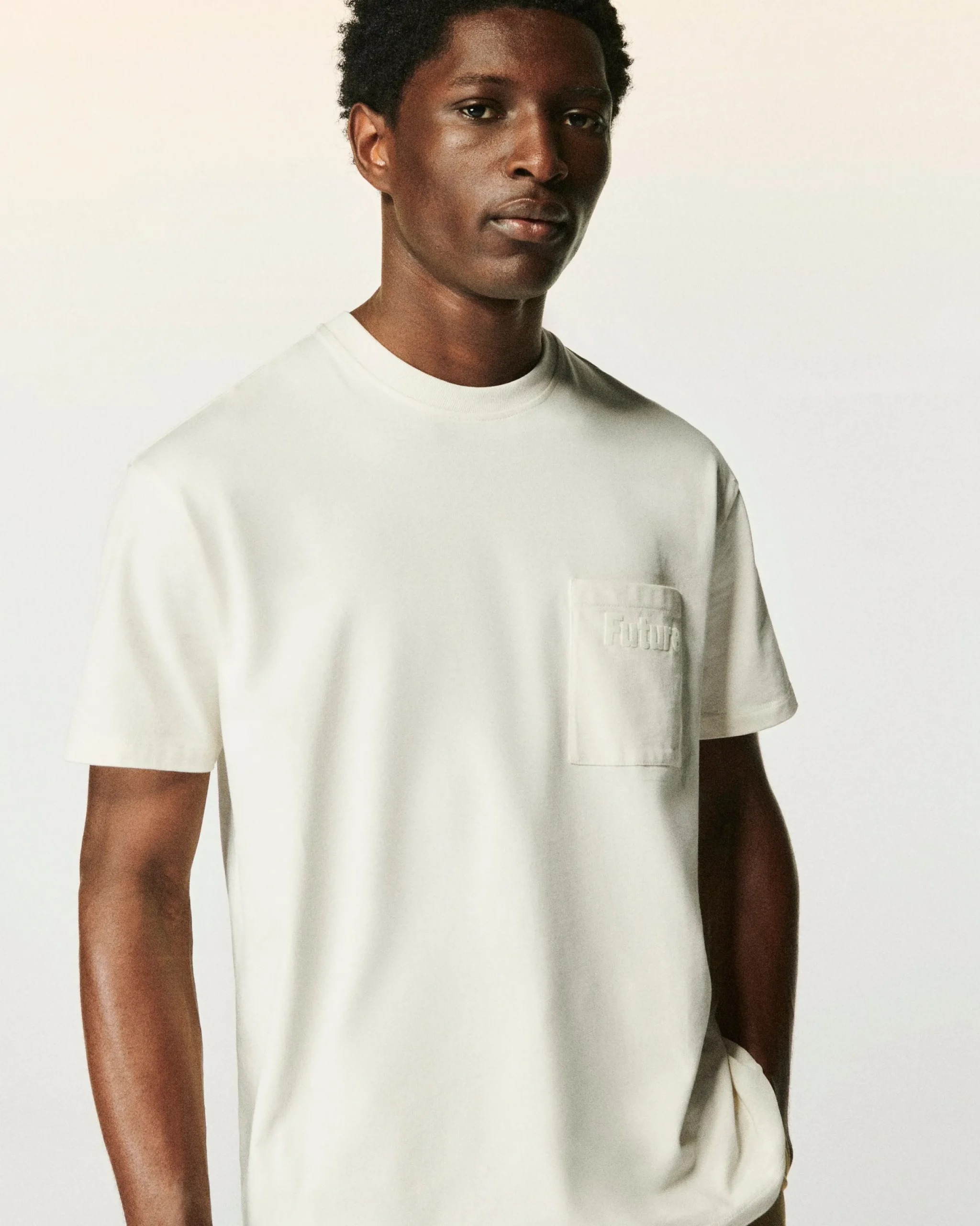 FROM FUTURE T-shirt Col Rond Poche Sable Sale