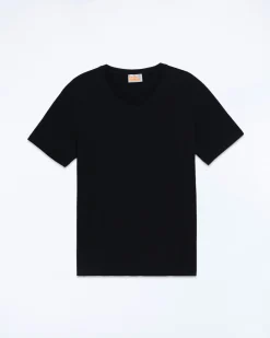 FROM FUTURE T-shirt Col V Manches Courtes Noir Best