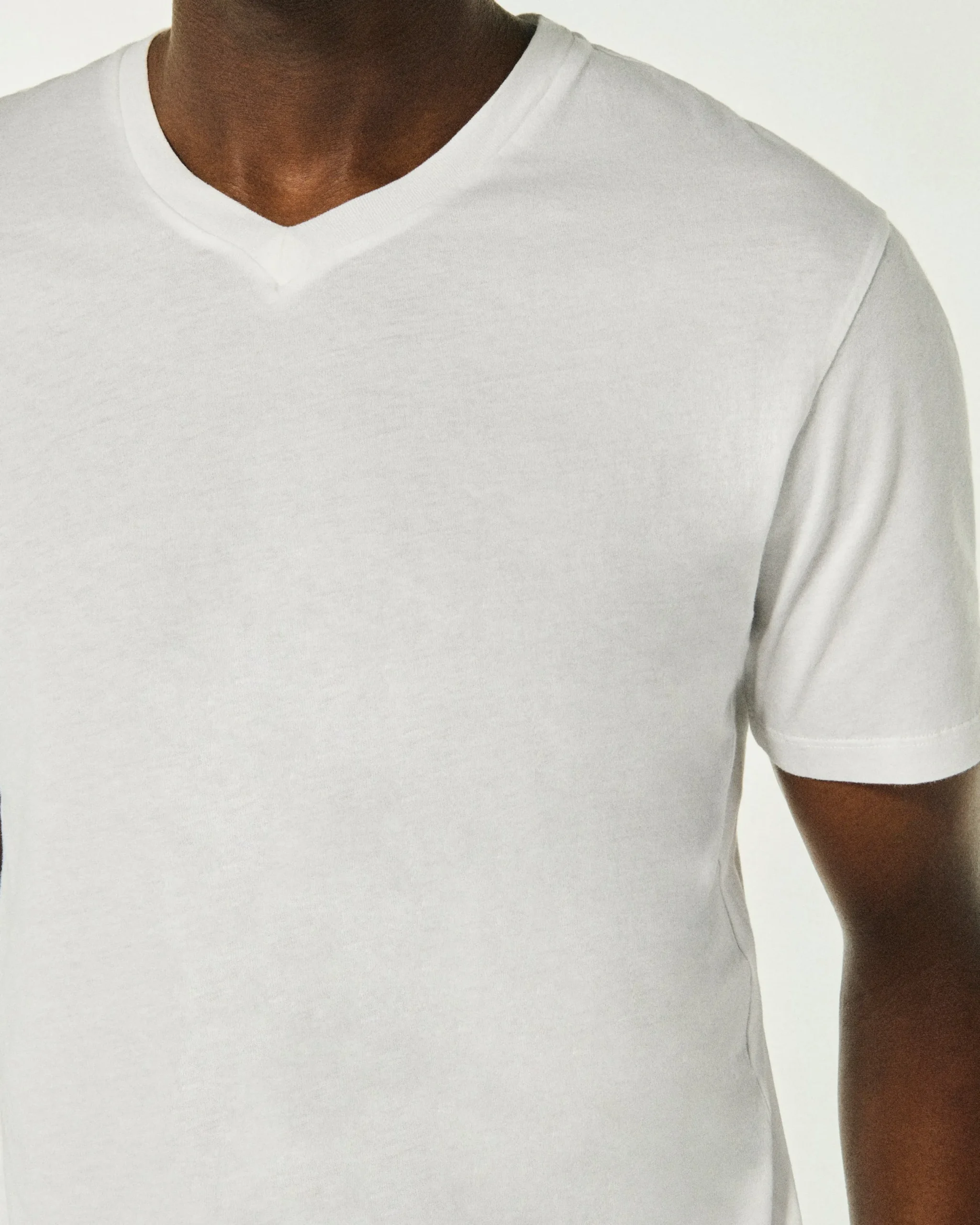 FROM FUTURE T-shirt Col V Manches Courtes Blanc New
