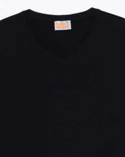 FROM FUTURE T-shirt Col V Manches Courtes Noir Best