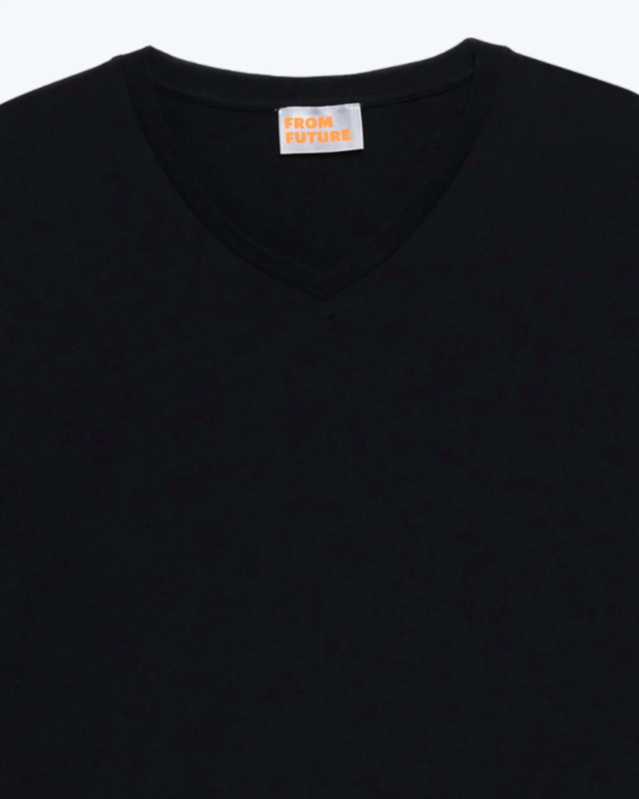 FROM FUTURE T-shirt Col V Manches Courtes Noir Best