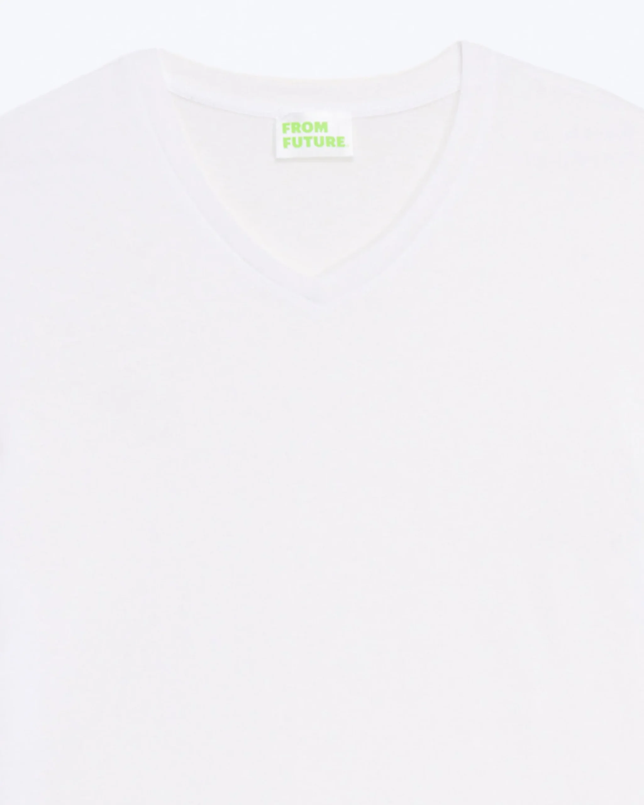FROM FUTURE T-shirt Col V Manches Courtes Blanc New