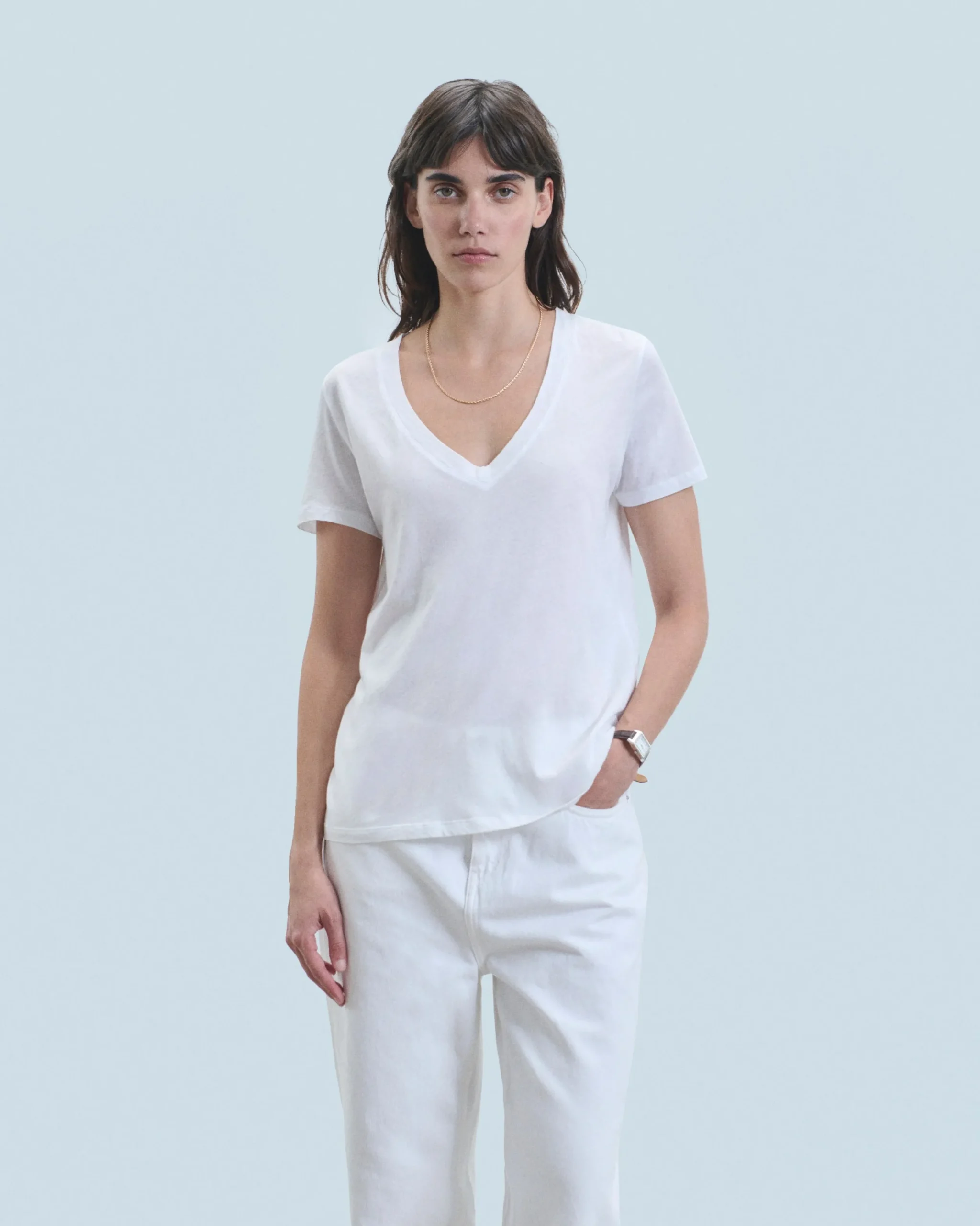 FROM FUTURE T-shirt Col V Supima Blanc Shop