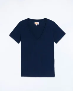 FROM FUTURE T-shirt Col V Supima Navy Clearance