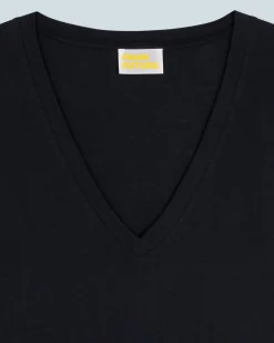 FROM FUTURE T-shirt Col V Supima Noir Fashion