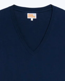 FROM FUTURE T-shirt Col V Supima Navy Clearance