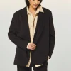 FROM FUTURE Veste Blazer Noir Fashion