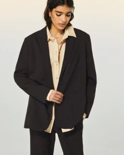 FROM FUTURE Veste Blazer Noir Fashion
