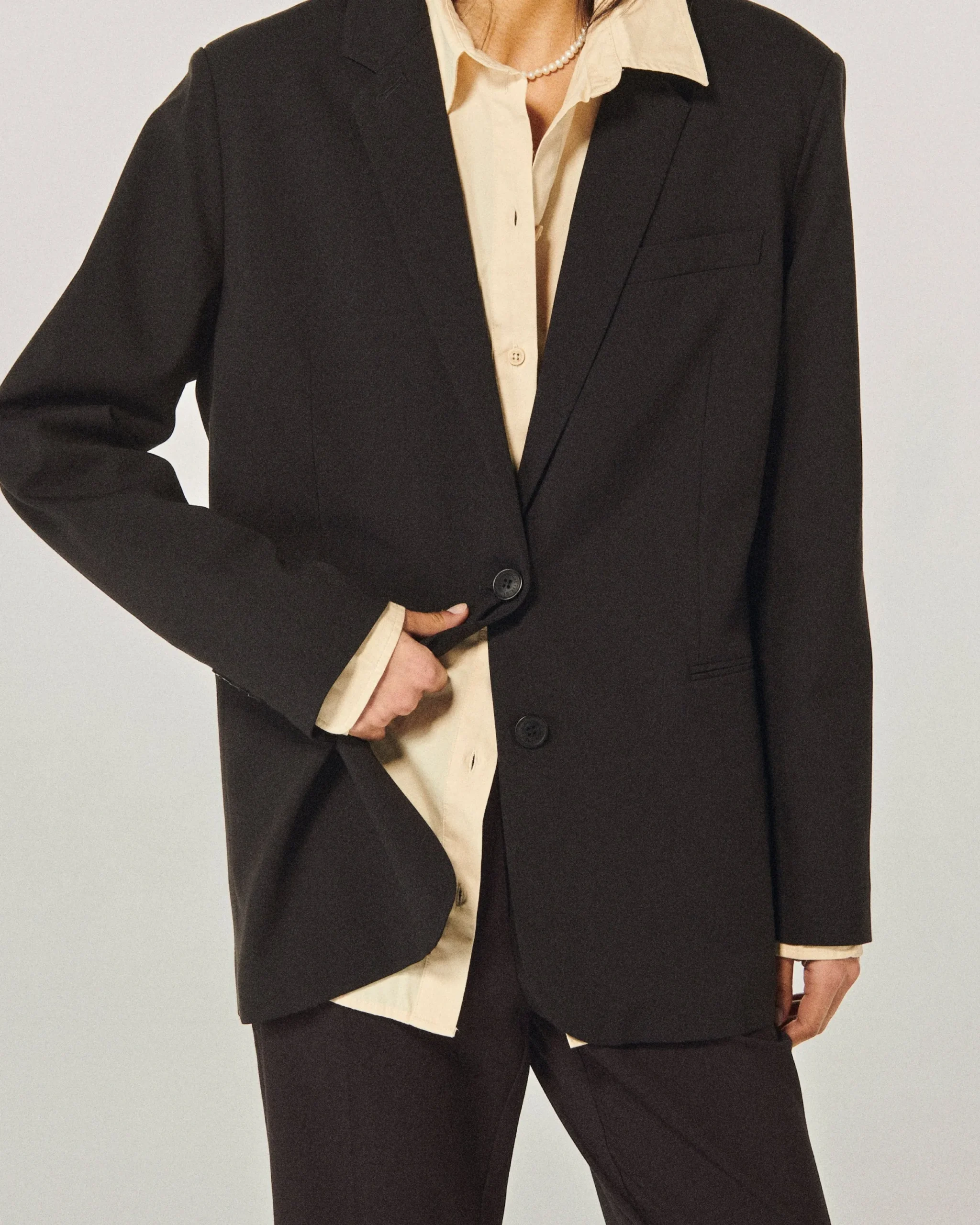 FROM FUTURE Veste Blazer Noir Fashion